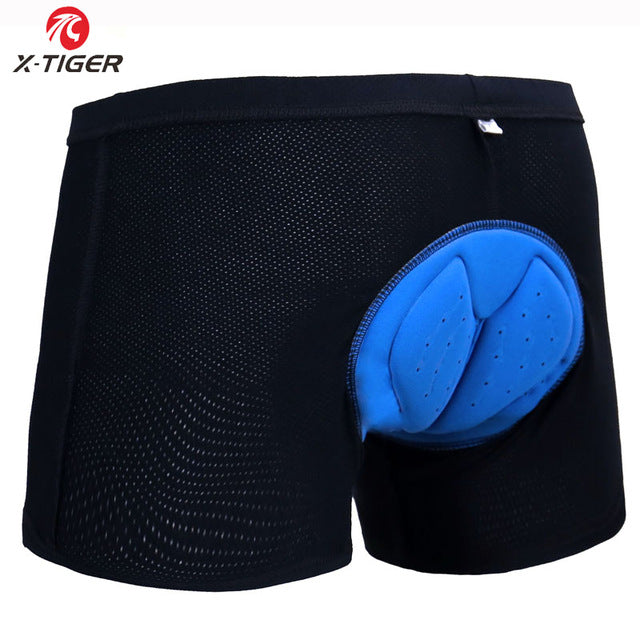 X-Tiger Men's Cycling Underwear Bicycle Mountain MTB Shorts Riding Bike Sport Underwear Compression Tights Shorts 5D Padded