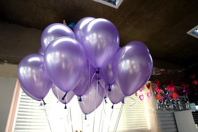 10pcs Glossy Metal Pearl Latex Balloons Thick Chrome Metallic Inflatable Air Balloons Globos Metalicos Birthday Party Decoration