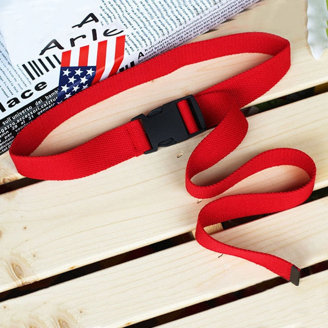 Fashion Black Canvas Belt for Women Casual Female Waist Belts with Plastic Buckle Harajuku Solid Color Long Belts ceinture femme
