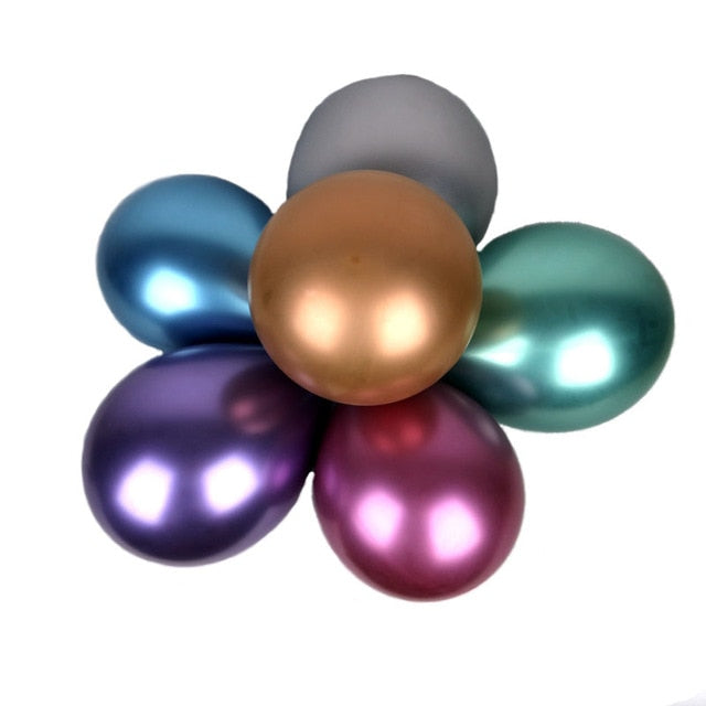 10pcs Glossy Metal Pearl Latex Balloons Thick Chrome Metallic Inflatable Air Balloons Globos Metalicos Birthday Party Decoration