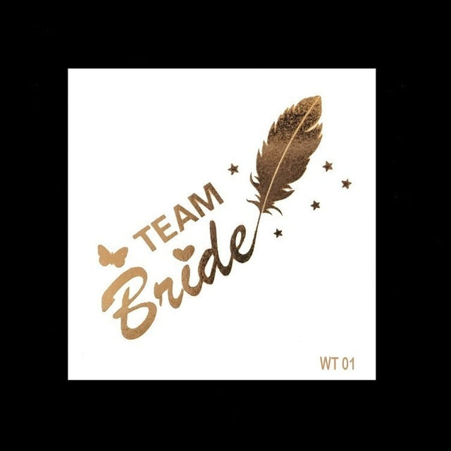 10pc Bride Bridesmaid Bachelorette Party Hen Night Team Bride Tattoo Golden Sticker Bride To Be Wedding Decoration Supplies Cup