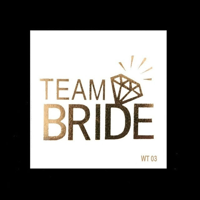 10pc Bride Bridesmaid Bachelorette Party Hen Night Team Bride Tattoo Golden Sticker Bride To Be Wedding Decoration Supplies Cup