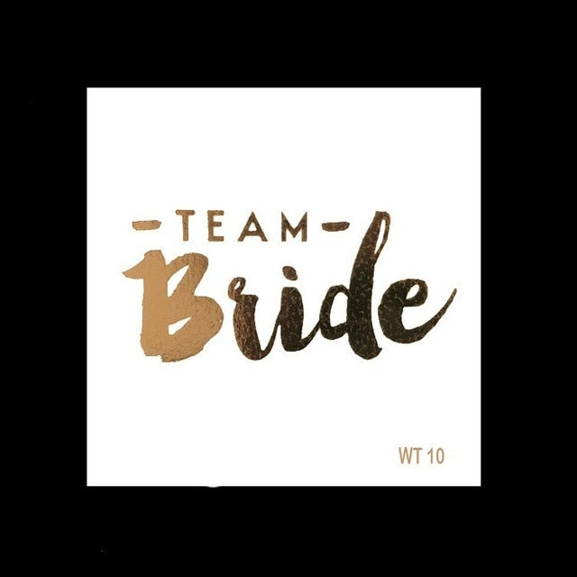 10pc Bride Bridesmaid Bachelorette Party Hen Night Team Bride Tattoo Golden Sticker Bride To Be Wedding Decoration Supplies Cup