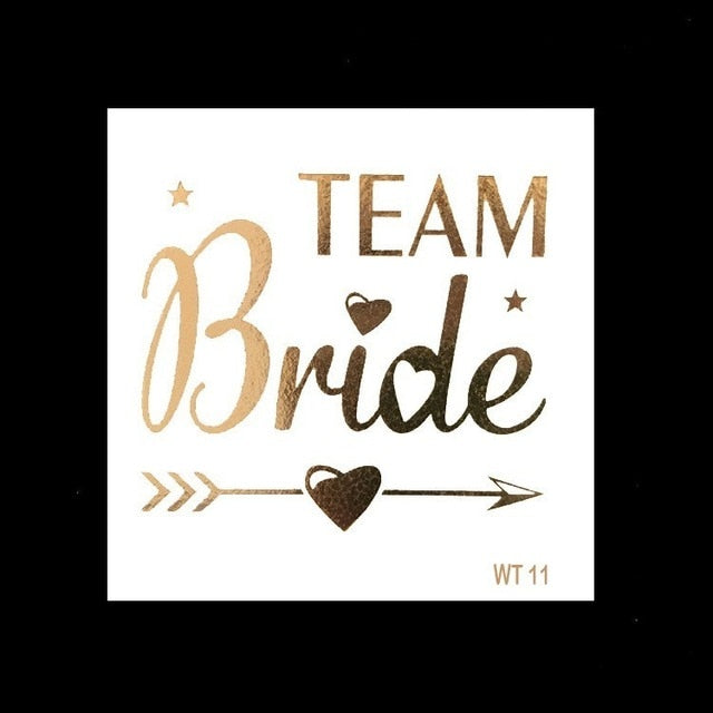 10pc Bride Bridesmaid Bachelorette Party Hen Night Team Bride Tattoo Golden Sticker Bride To Be Wedding Decoration Supplies Cup