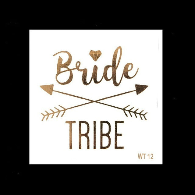 10pc Bride Bridesmaid Bachelorette Party Hen Night Team Bride Tattoo Golden Sticker Bride To Be Wedding Decoration Supplies Cup