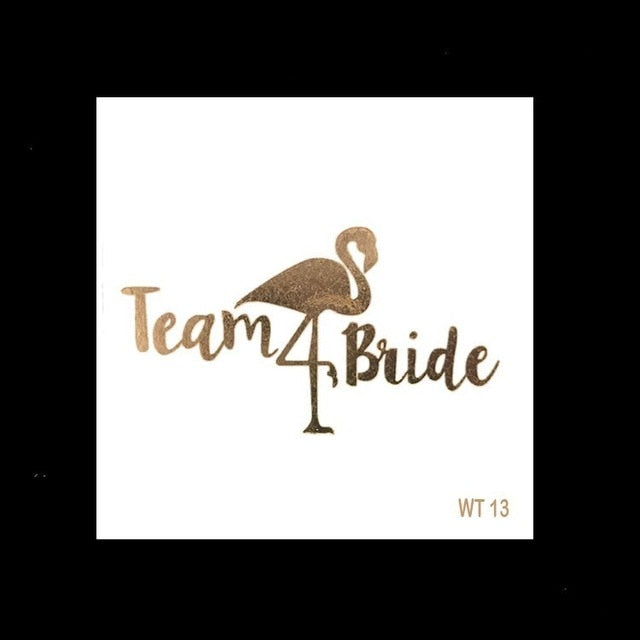 10pc Bride Bridesmaid Bachelorette Party Hen Night Team Bride Tattoo Golden Sticker Bride To Be Wedding Decoration Supplies Cup