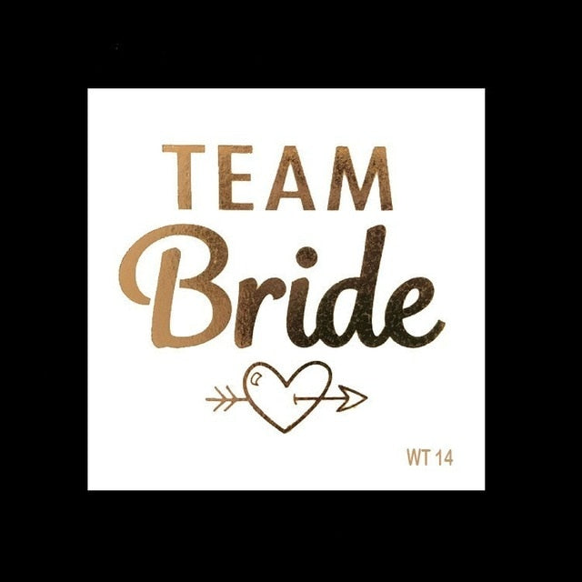 10pc Bride Bridesmaid Bachelorette Party Hen Night Team Bride Tattoo Golden Sticker Bride To Be Wedding Decoration Supplies Cup
