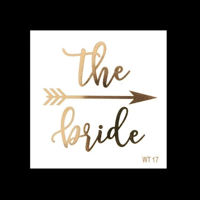 10pc Bride Bridesmaid Bachelorette Party Hen Night Team Bride Tattoo Golden Sticker Bride To Be Wedding Decoration Supplies Cup