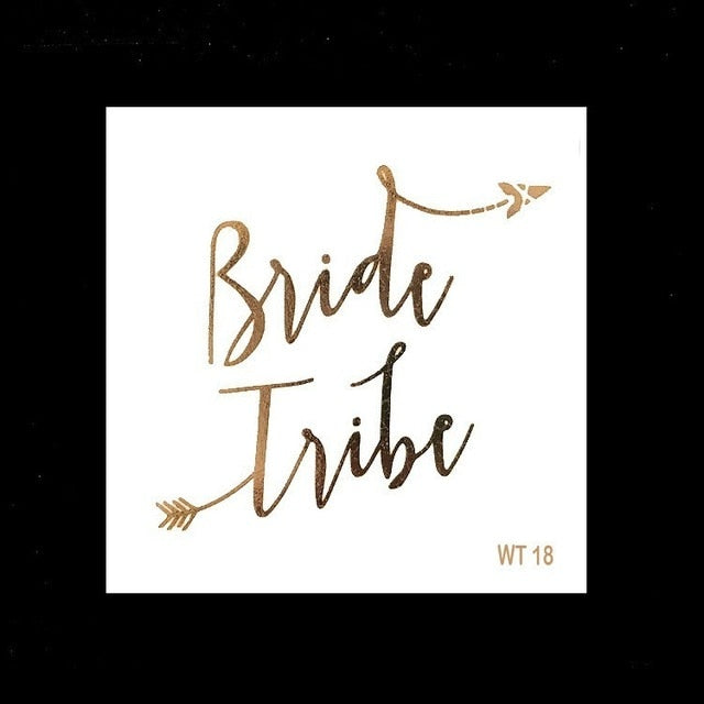 10pc Bride Bridesmaid Bachelorette Party Hen Night Team Bride Tattoo Golden Sticker Bride To Be Wedding Decoration Supplies Cup