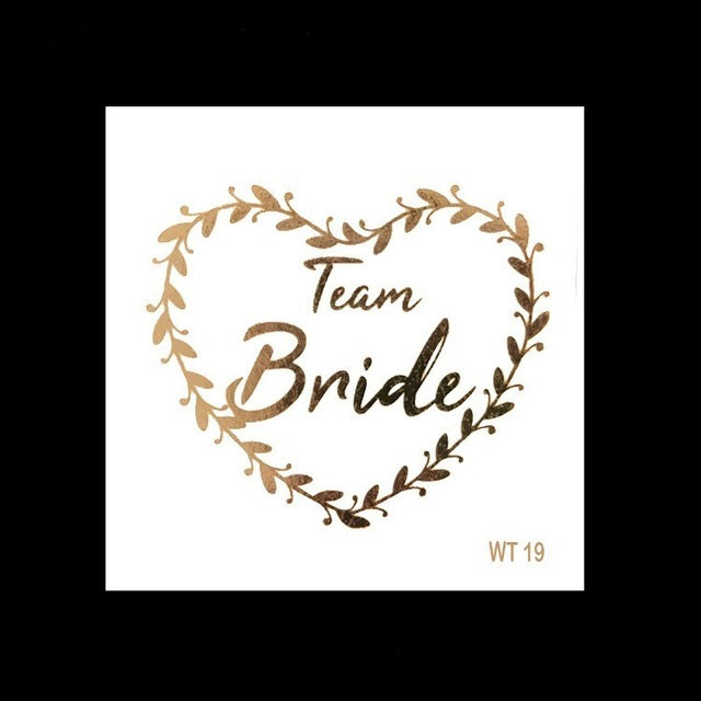 10pc Bride Bridesmaid Bachelorette Party Hen Night Team Bride Tattoo Golden Sticker Bride To Be Wedding Decoration Supplies Cup