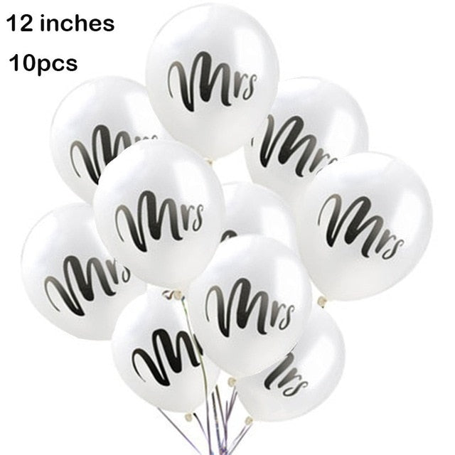 36Inch12inch White Latex Balloon MR MRS Married Love Heart Letter Printed Wedding Balloons Party Decoration Supplies Bride Groom